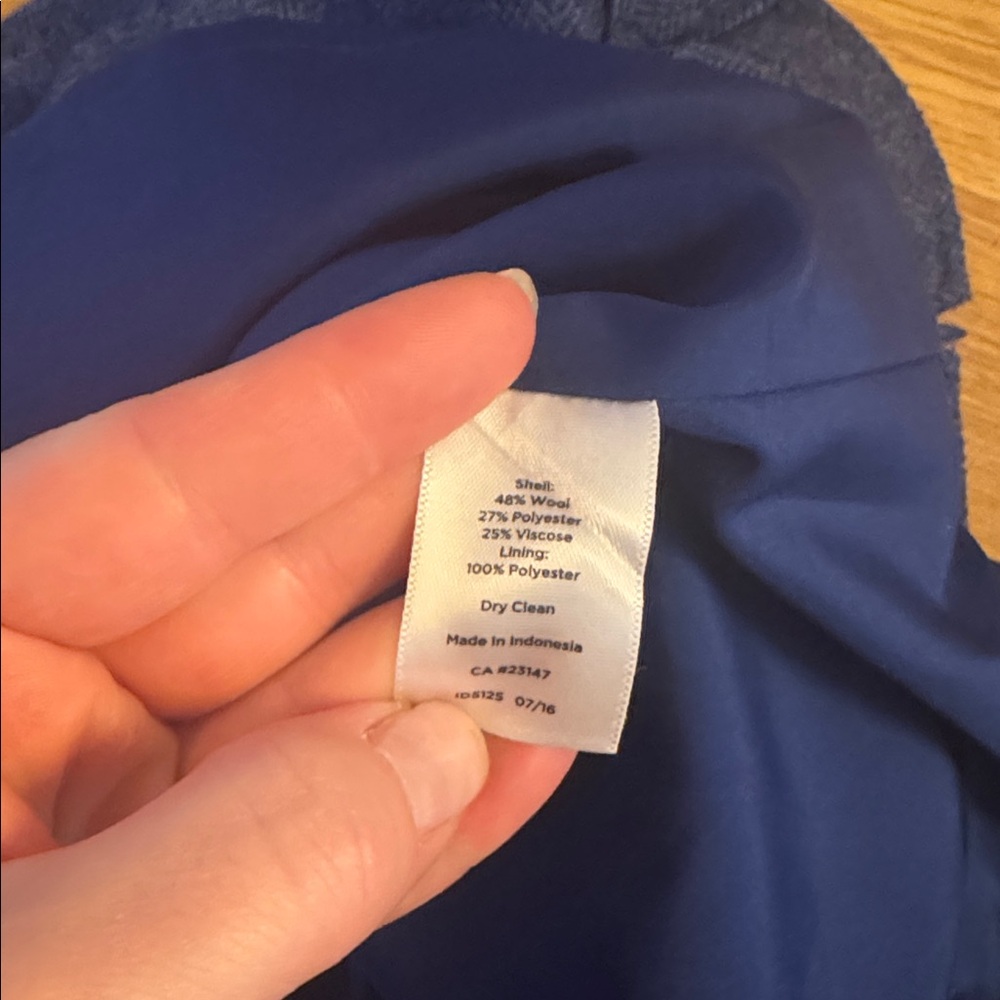 EUC Talbots fully lined wool skirt blue SZ 8 career wear - Picture 10 of 10
